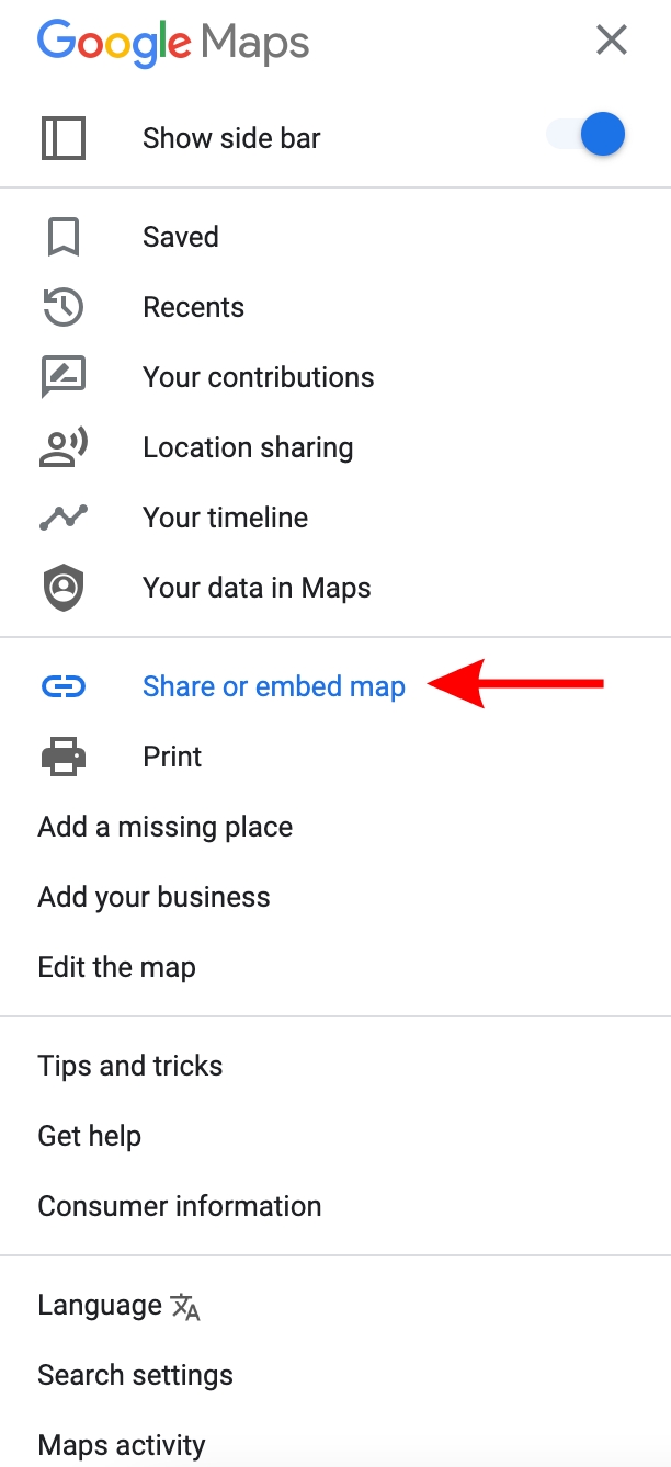 Google map embed guide